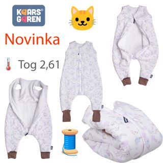 🐱🧘 Novinka v Kaarsgaren! Naše nové nožičkové spací pytle s motivem koček cvičících jógu přináší pohodlí, volnost pohybu i...